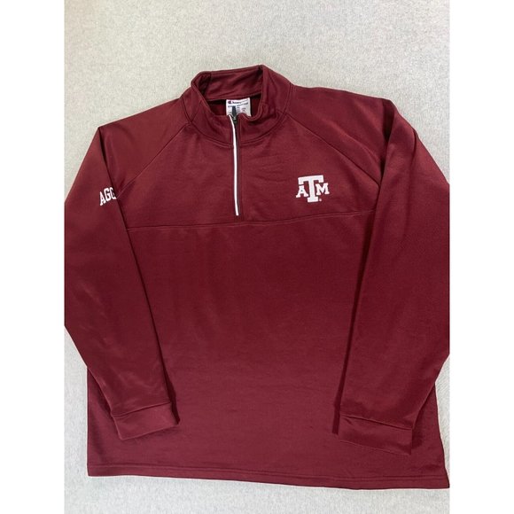 Texas A&M Aggies Champion Half Zip Campus Pullover Sweatshirt (Men's XXL) Maroon - Picture 1 of 12